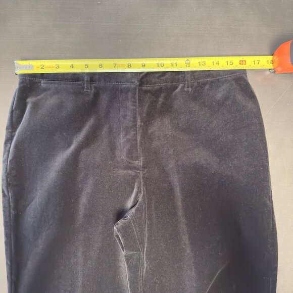 NEW Vintage Ann Taylor Black Velvet Straight Leg Pant Career Velour High Rise 10 - Picture 11 of 14